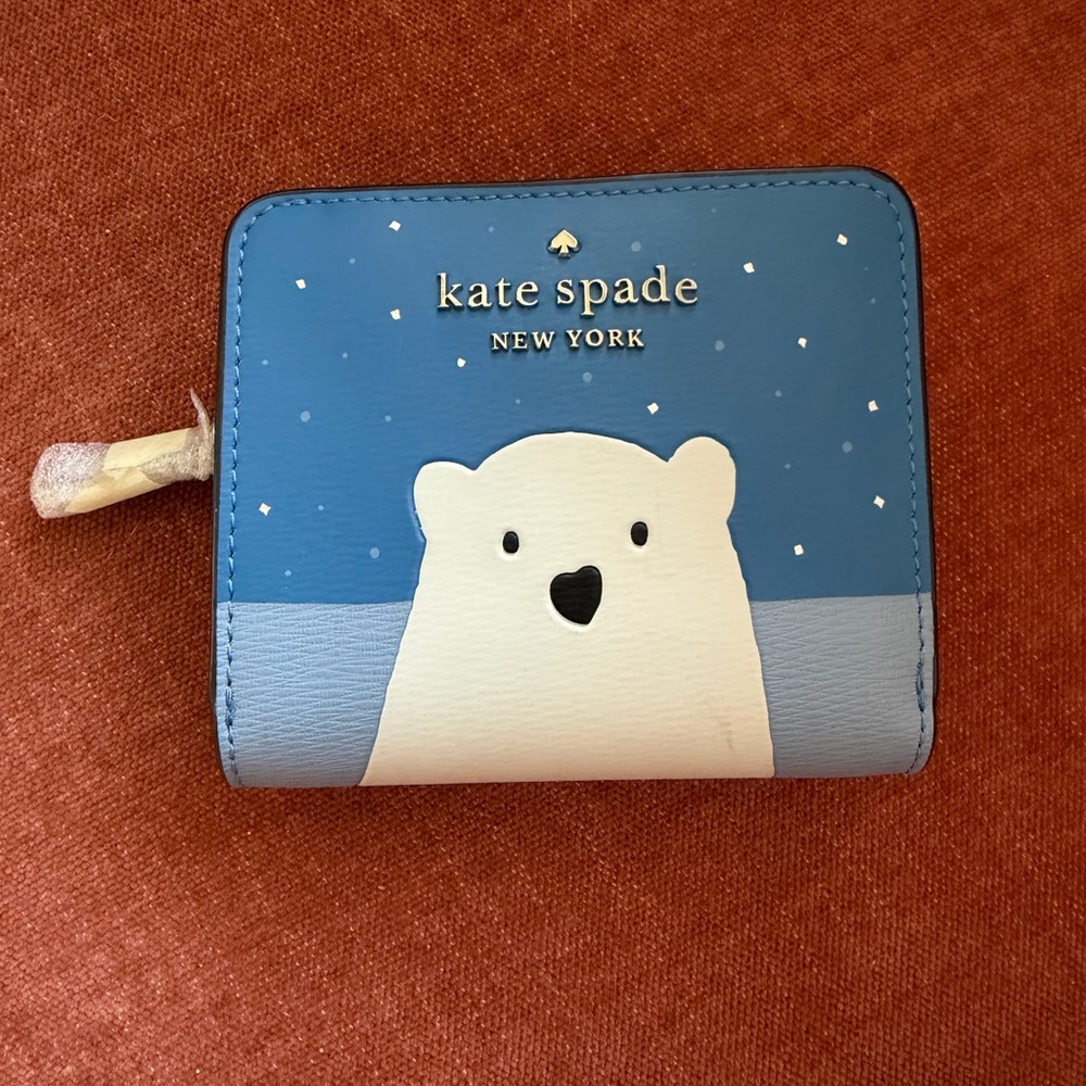 Kate Spade Blue Wallet with Polar Bear Motif